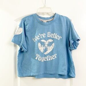 Recycled Threads We're Better Together cropped short sleeve t-shirt